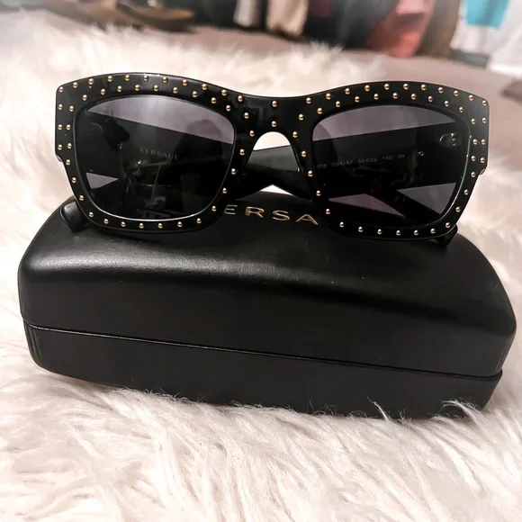 Versace | Accessories | Versace Gold Studded Shades | Poshmark display picture 2